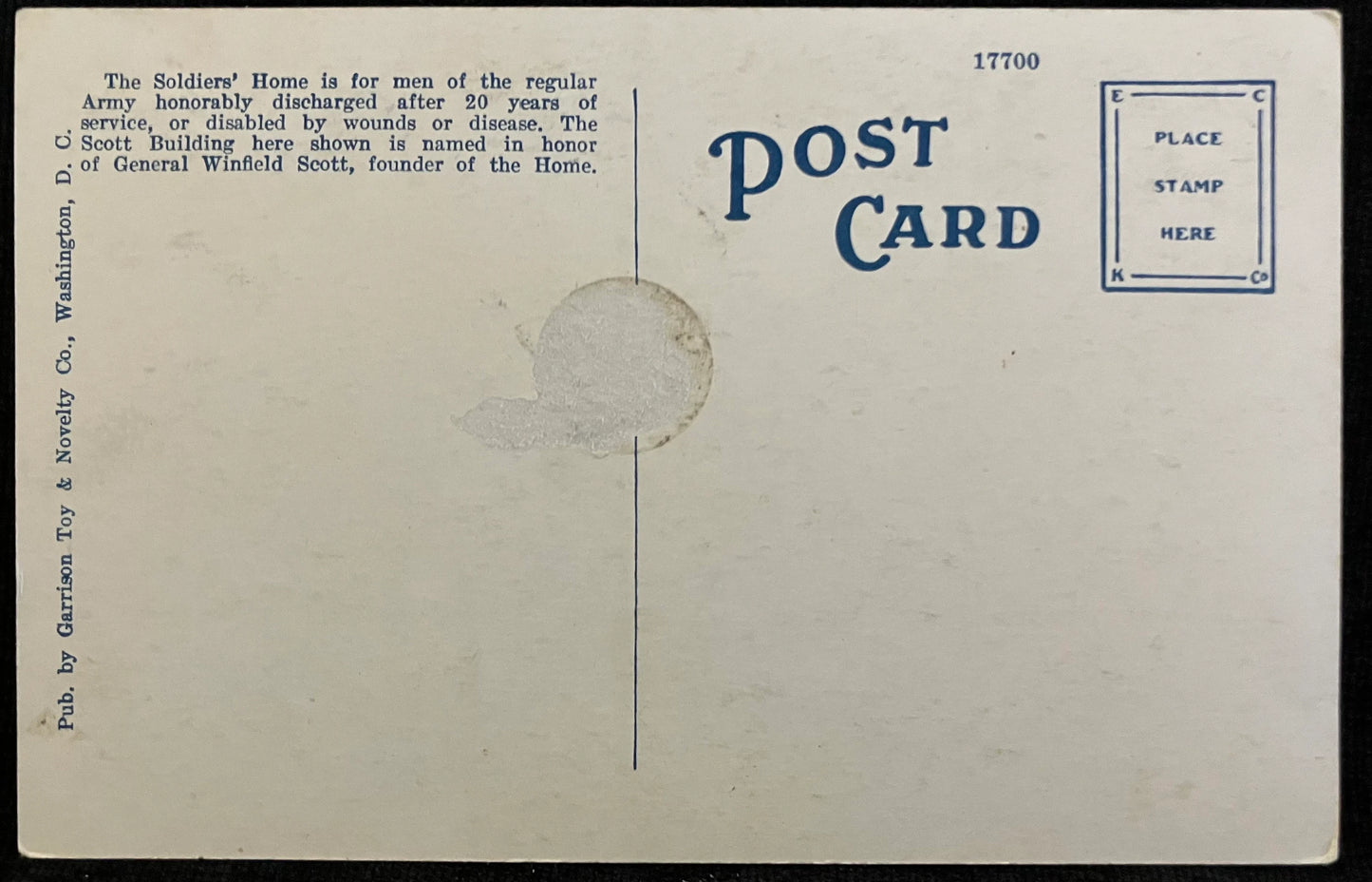 Scott Building and Andersons Cottage, United States Soldiers’ Home, Washington D. C., Maryland -  Vintage Army Postcard