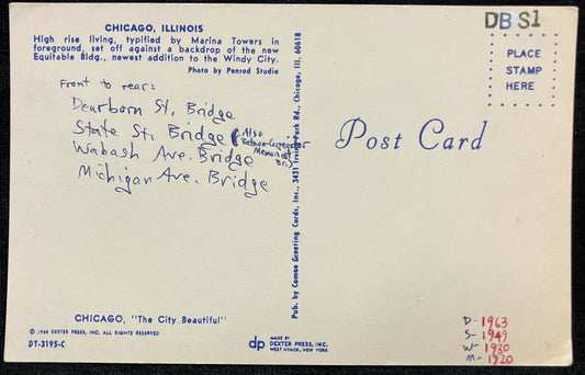 Chicago High Rise Living - Chicago, Illinois Photo by Penrod Studio - Vintage Bridge Postcard