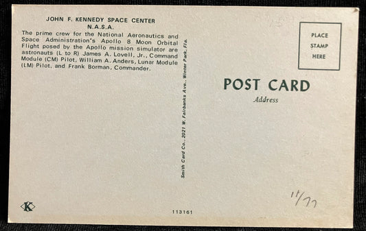 John F. Kennedy Space Center NASA - Florida - Vintage Astronaut Postcard