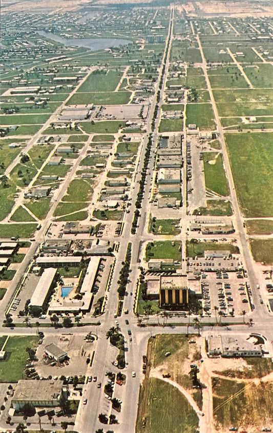 Aerial View of Cape Coral, Florida Business District - 1974 Postcard