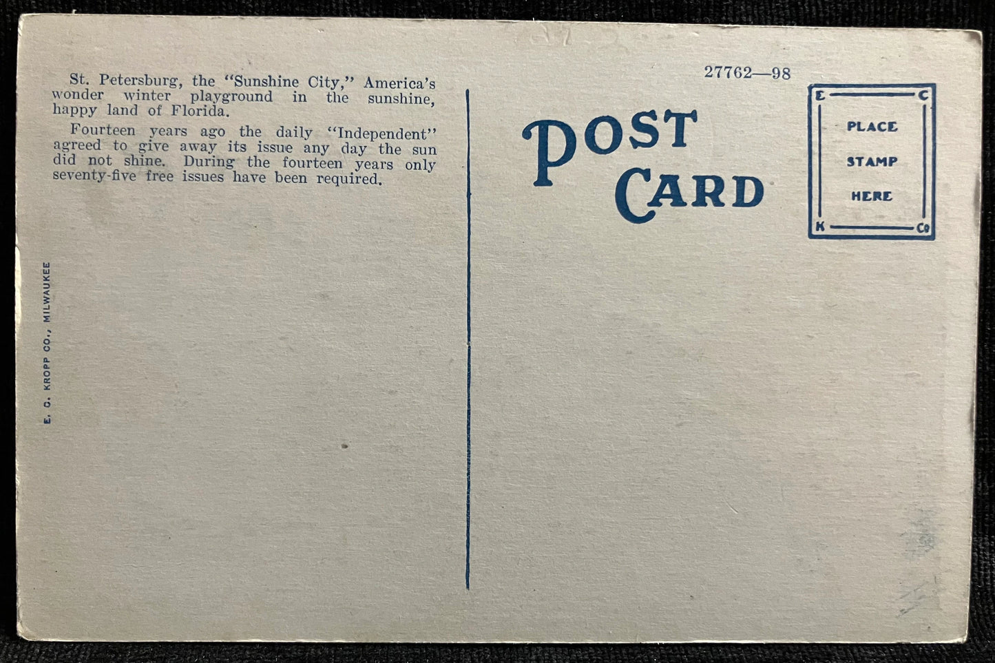 St. Petersburg, Florida, the Sunshine City - Second Avenue, North - Vintage Postcard