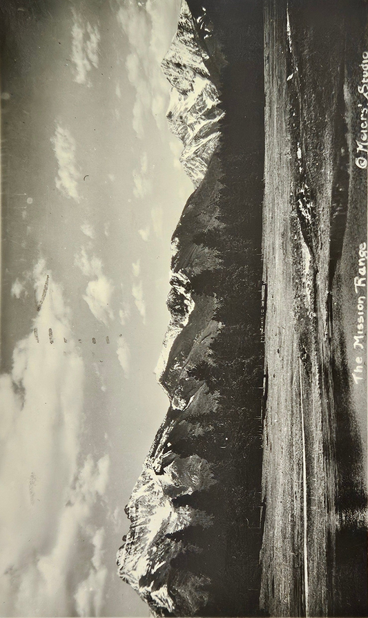 RPPC - The Mission Range  - John Meir Studio Photo - Montana Real Photo Postcard Amazing 1940s Black and White Photo - J W Meir