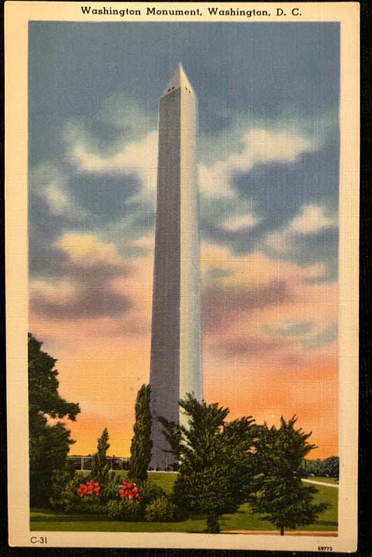 Washington Monument, Washington D.C., Maryland - Vintage Postcard