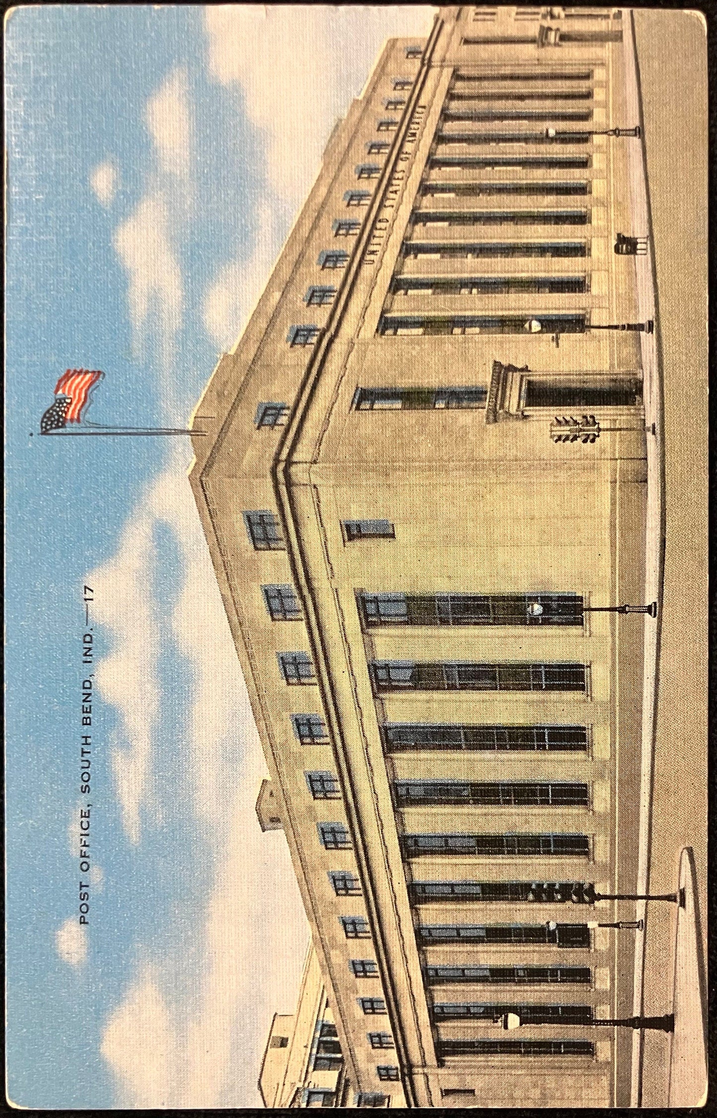 Post Office, South Bend, Ind. - Vintage Post Office Postcard