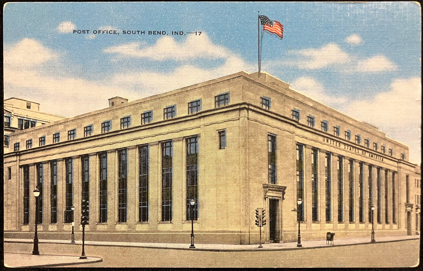 Post Office, South Bend, Ind. - Vintage Post Office Postcard