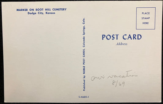 This is Boothill Cemetery! Dodge City, Kansas - Vintage Cemetery Postcard - 2 cards in Stock - Sold 