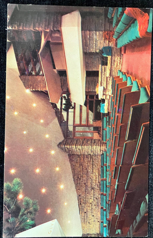 Auditorium of First Unitarian Society of Madison - Church designed by Franklin Lloyd Wright  in Wisconsin - Vintage Church Postcard