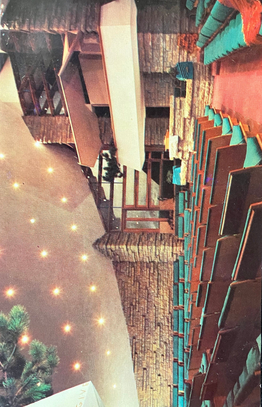 Auditorium of First Unitarian Society of Madison - Church designed by Franklin Lloyd Wright  in Wisconsin - Vintage Church Postcard