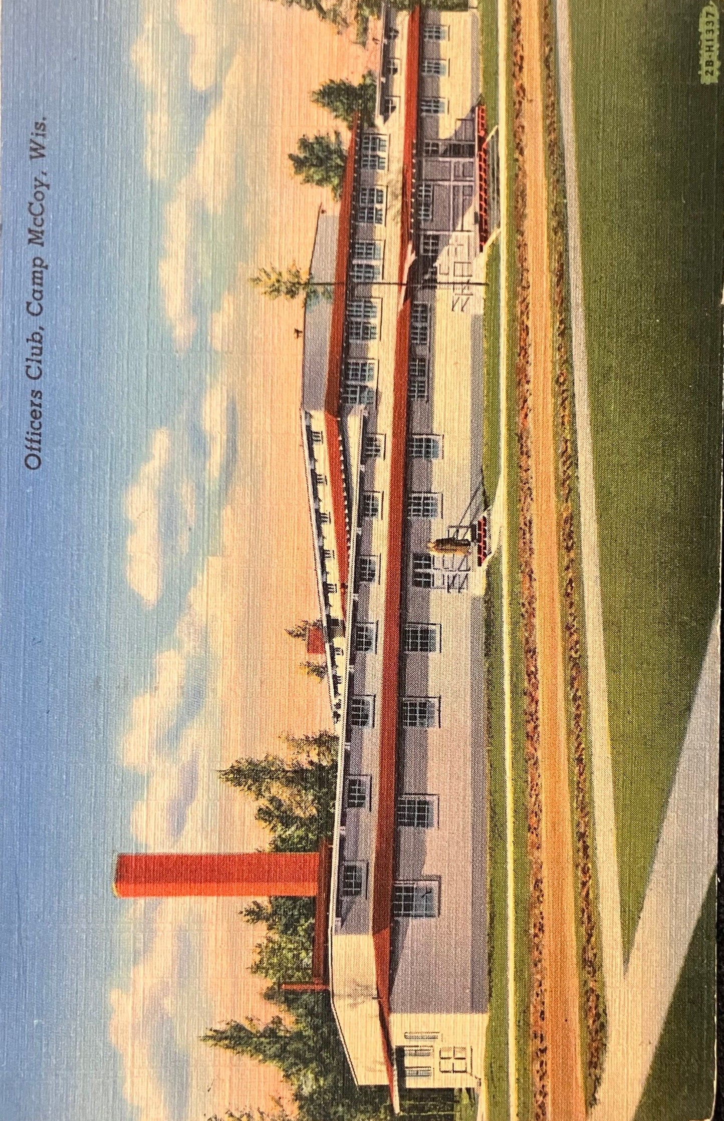 Officers Club, Camp McCoy, Wisconsin - WWII Military Training Camp - Vintage Army Postcard