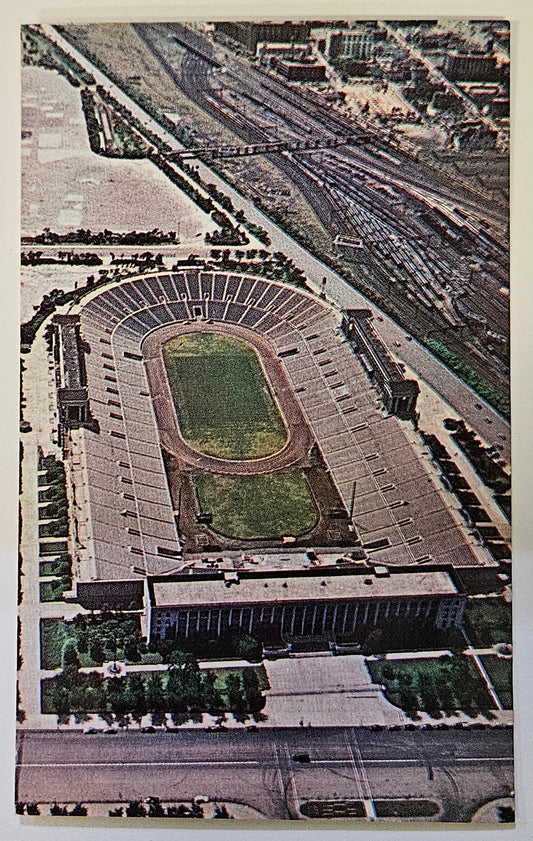 Aerial View of Soldier's Field Stadium, Chicago, Illinois Postcard - Vintage Chicago Postcard
