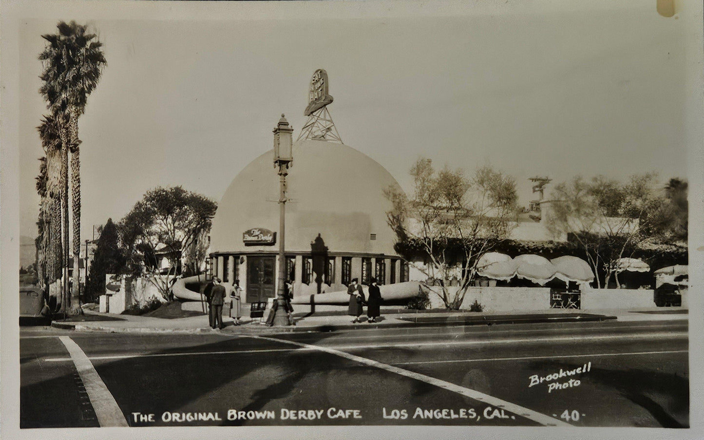 RPPC - The Original Brown Derby Cafe - Los Angeles, California