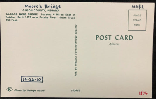 More Bridge in Gibson County, Indiana - Photo: George Gould - Moore’s Bridge - Vintage Covered Bridg