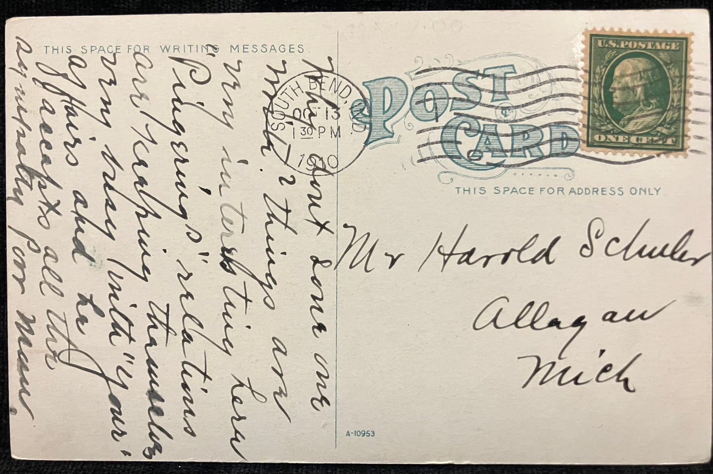 St. James Episcopal Church - South Bend, Ind. - 1910 Postcard