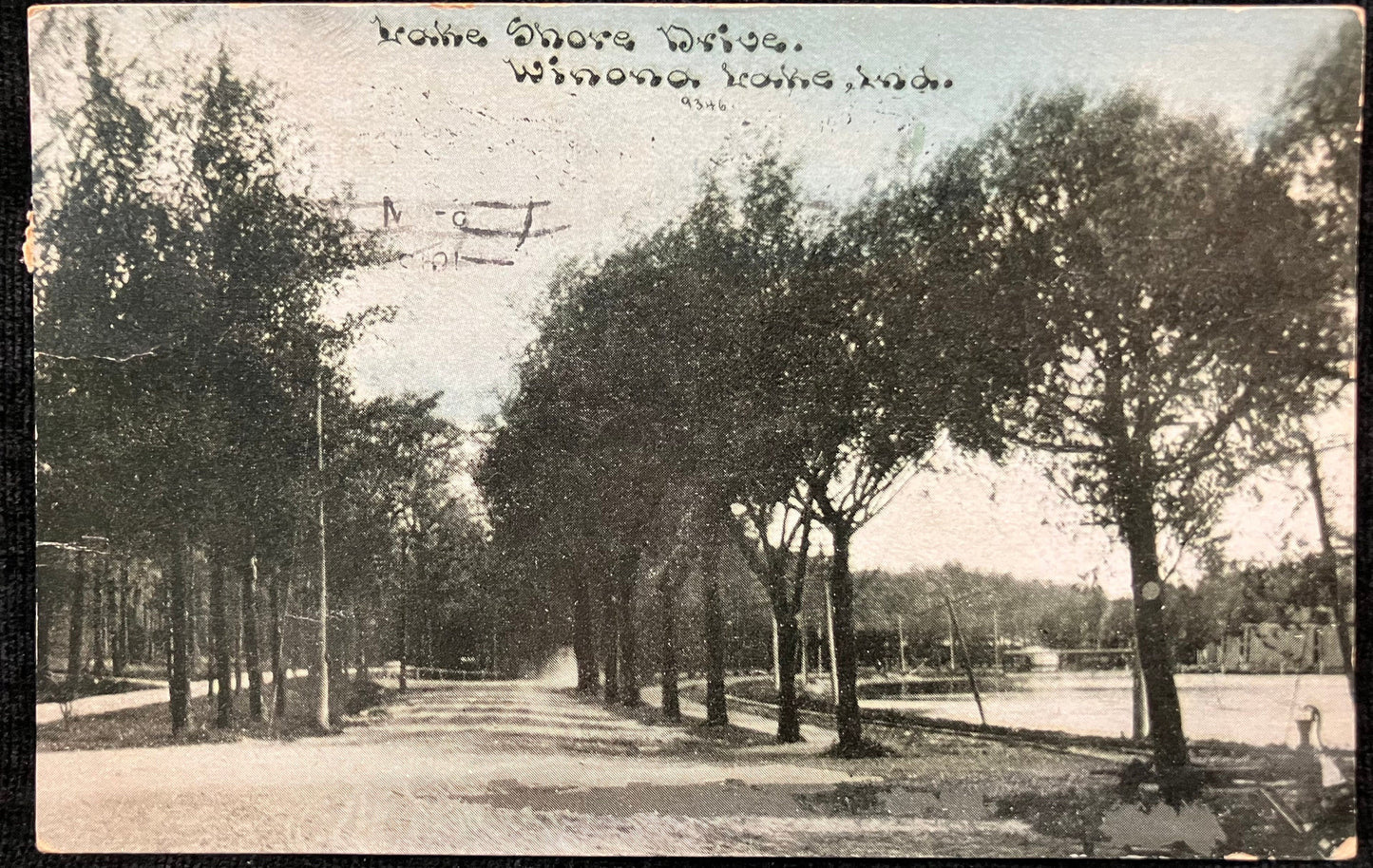 Lake Shore Drive - Winona Lake, Ind. - 1912 Lake Postcard