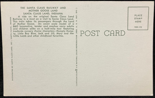 The Santa Claus Railway and Mother Goose Land, Santa Claus Land, Indiana - Vintage Postcard