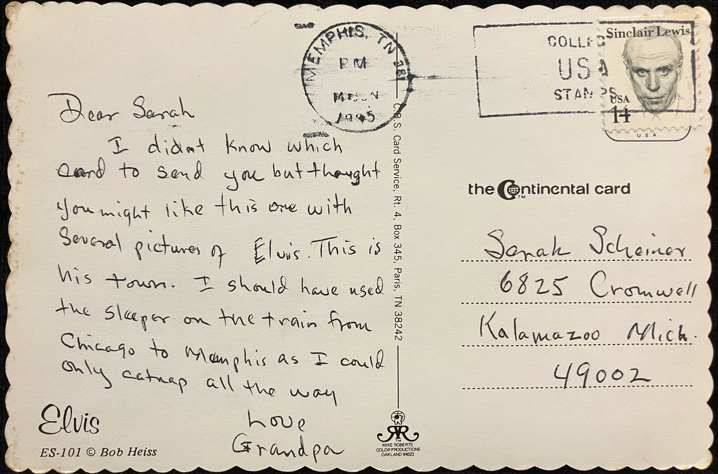 Elvis Presley, The Last Farewell, June 26, 1977, Indianapolis, Indiana - Vintage Celebrity Postcard