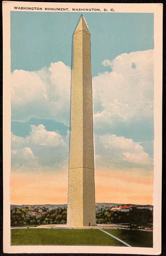 Washington Monument, Washington D.C., Maryland  - Vintage Postcard