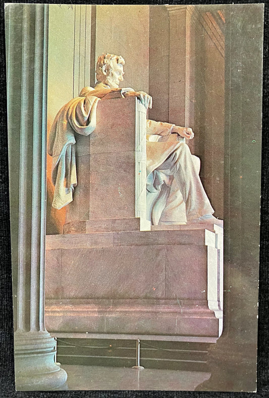 Lincoln Statue at Lincoln Memorial - Washington D. C., Maryland - Vintage Postcard