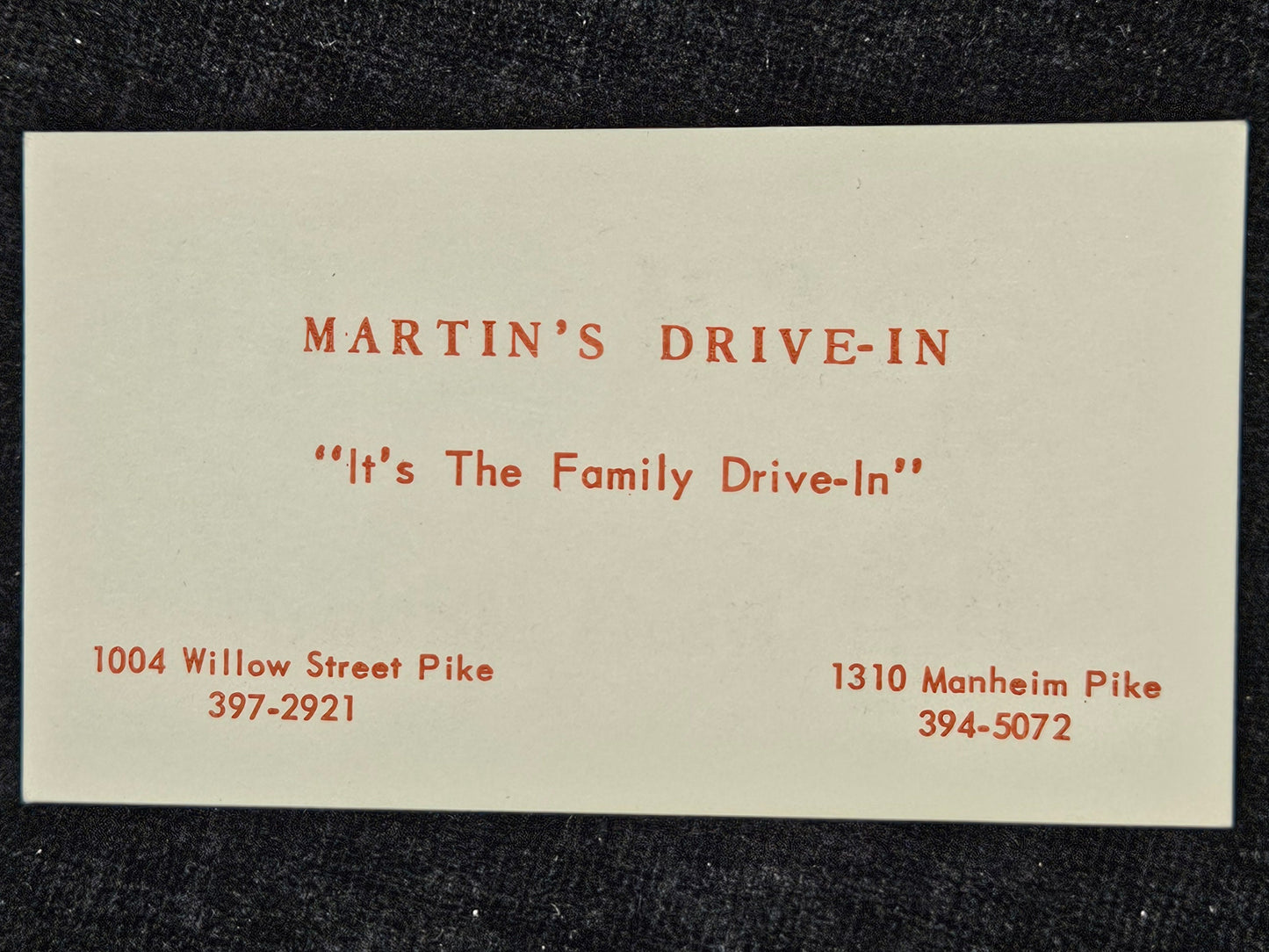 Martin's Drive In "It's The Family Drive-In" - Religious Humor - 1950s Evangelical? Humorous Ephemera
