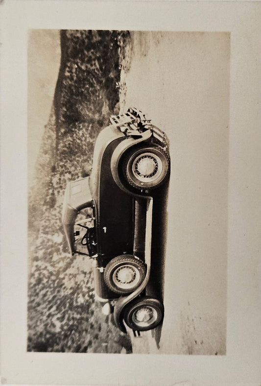 Sepia Toned Photo 1920s Car- "The Object Of My Affections (Until Recently)" - New car with Rumble Seat - Held the heart of a Man - 2" x 2.5"