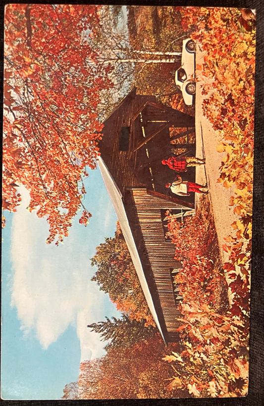 Old Covered Bridge - Photo Ozzie Sweet - Vintage 1960s Bridge Postcard