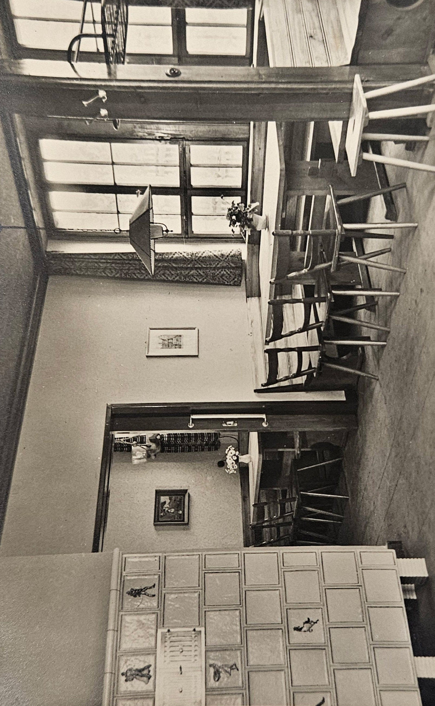 RPPC - German 1950s Youth Hostel Interior Furniture Jugendherberge Erbach Im Odenwald - Germany Black and White Photo Postcard -