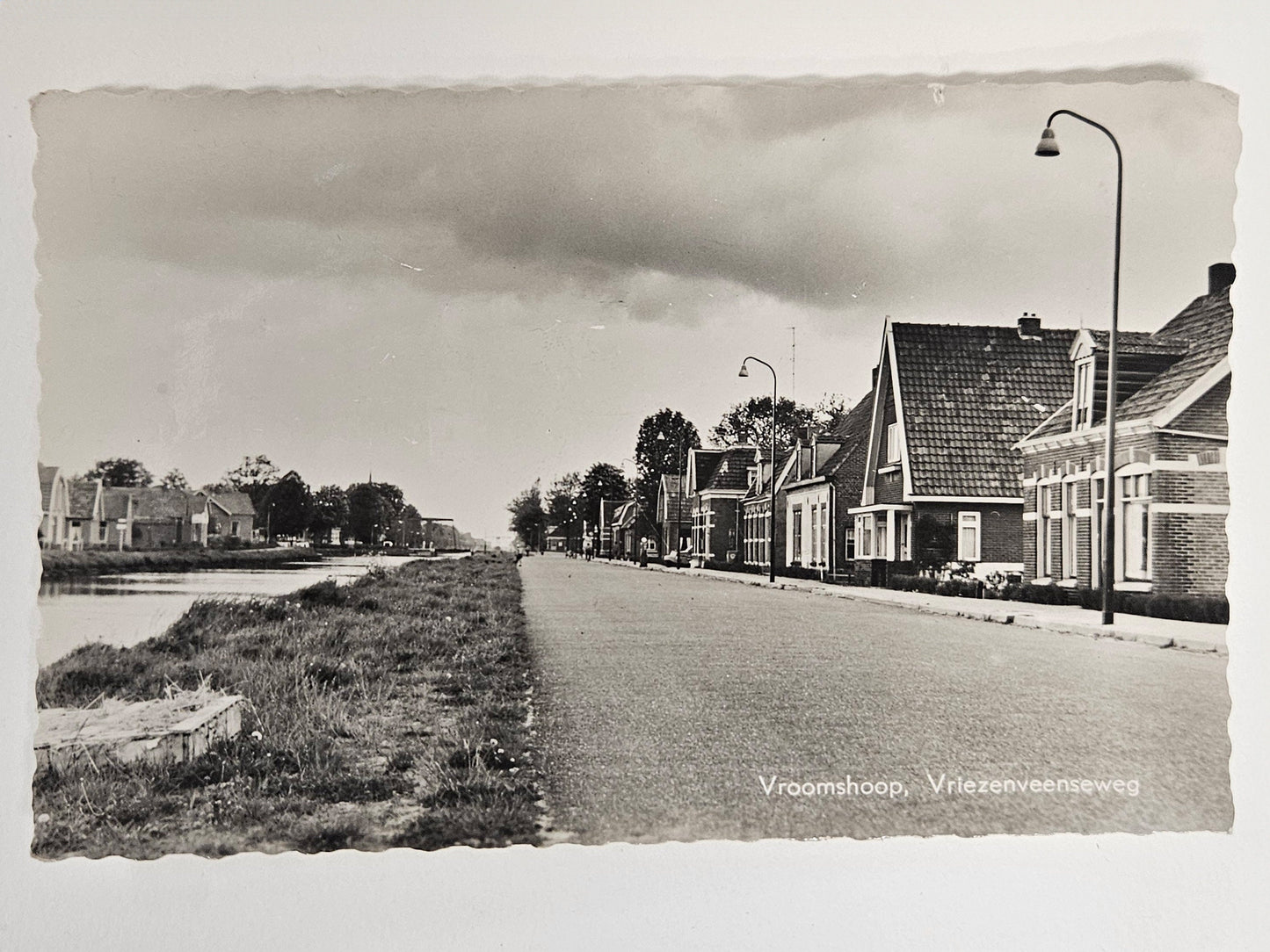 RPPC -  Netherlands Vroomshoop Vriezenveenseweg - Dutch Postcard - 1946 Netherlands Postage Stamps