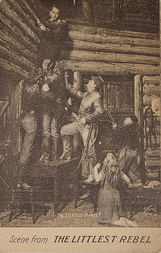 1912 Movie Advertising Postcard for Athenaeum Theater- "Scene From The Littlest Rebel" - A. H. Woods - Presented By Edward Peple