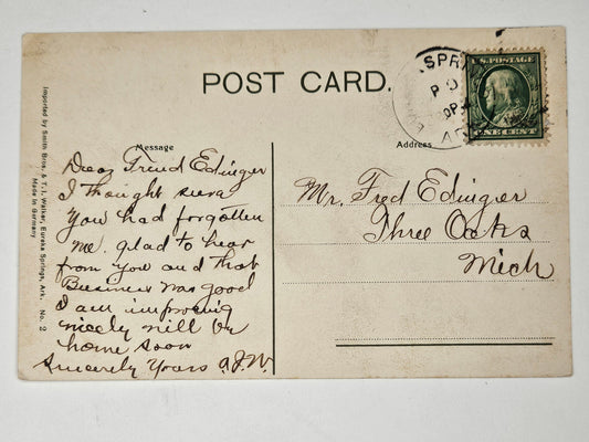 Basin Spring - Eureka, Arkansas - 1910 Postcard