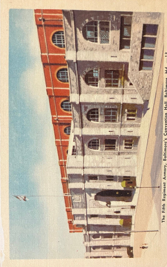 The Fifth Regiment Armory, Baltimore’s Convention Hall, Baltimore, Maryland - Vintage National Guard Postcard