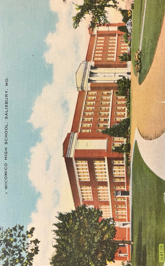 Wicomico High School, Salisbury, Maryland - Vintage High School Postcard
