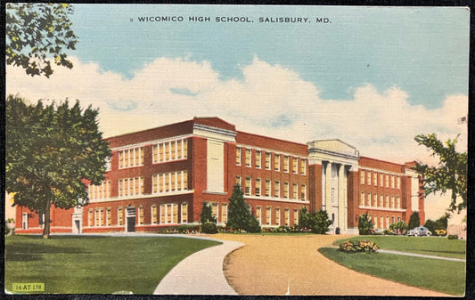 Wicomico High School, Salisbury, Maryland - Vintage High School Postcard