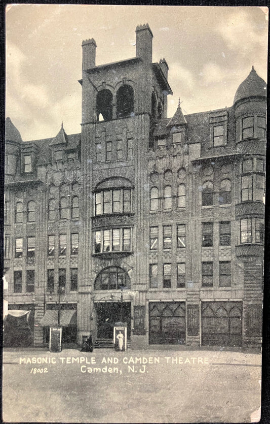 Masonic Temple and Camden Theatre, Camden, New Jersey - Vintage Theatre Postcard