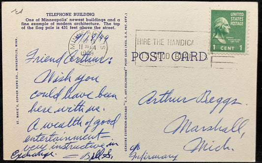 Telephone Building, Minneapolis, Minnesota - City of Lakes and Parks - Vintage Postcard
