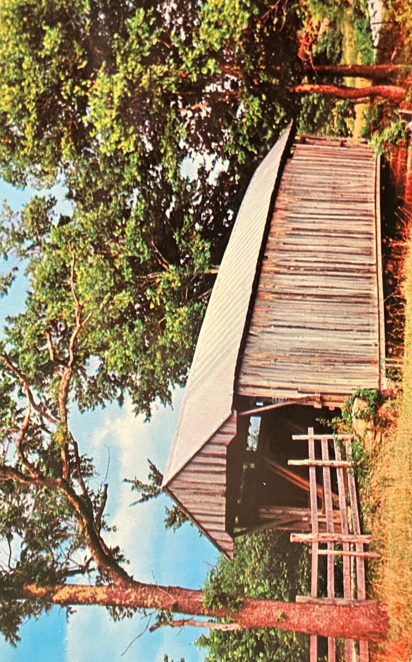 The Bay Covered Bridge - Vinton County, Ohio - Tinker Bridge - Photo by Alice Dillon - Vintage Covered Bridge Postcard