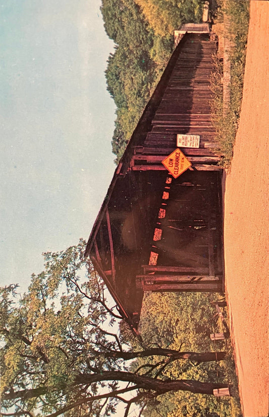 Covered Bridge at Harpersfield, Ohio - Vintage Covered Bridge Postcard