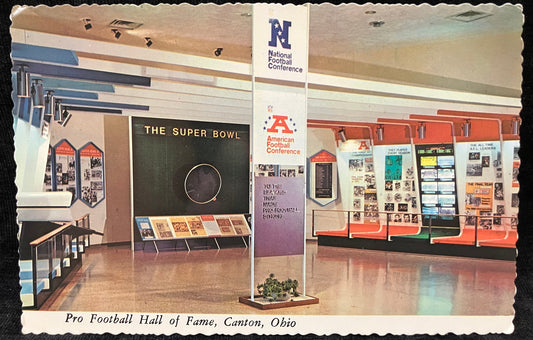 Pro Football Hall of Fame, Canton, Ohio - Vintage Sports Postcard