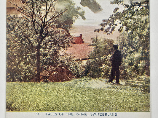 Falls Of The Rhine- Switzerland Waterfal - Nature Photo- Castle View Postcard