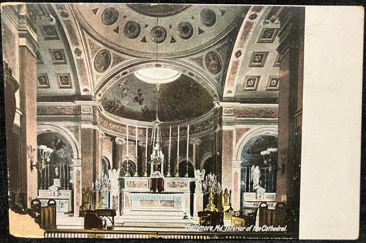 Baltimore, Md. - Interior of the Cathedral. -  1908  vintaage Maryland Postcard