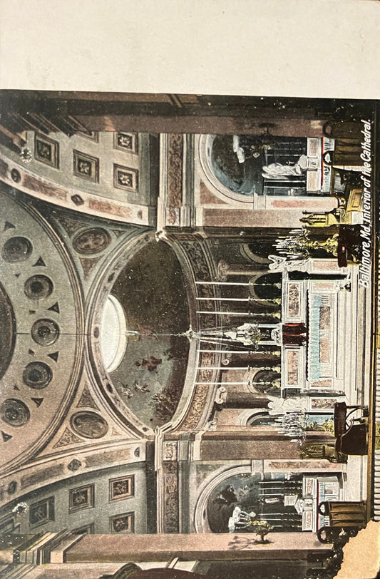 Baltimore, Md. - Interior of the Cathedral. -  1908  vintaage Maryland Postcard