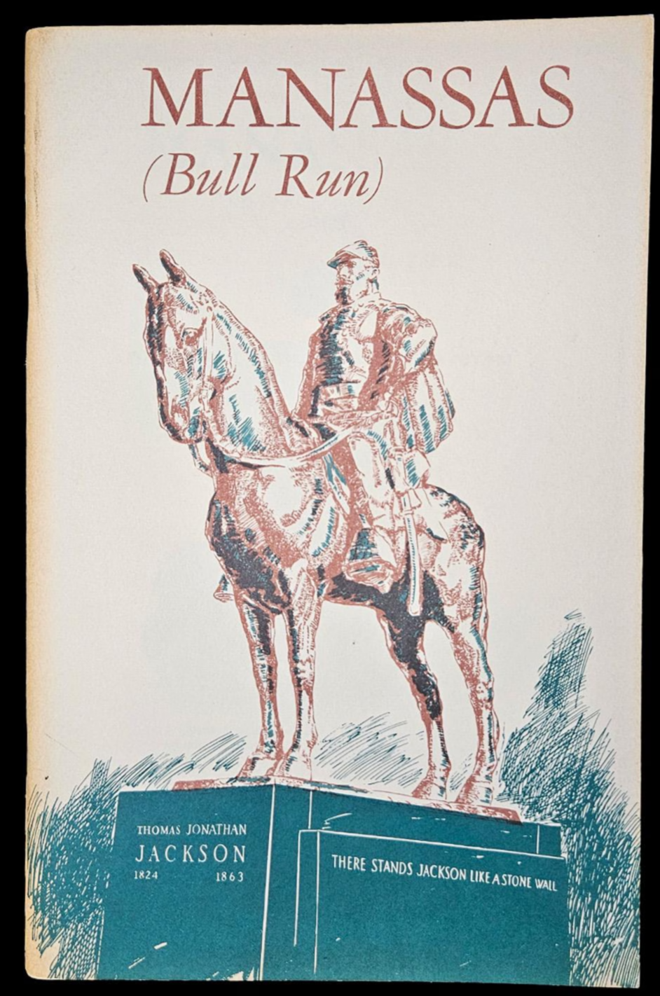 Book cover of 'Manassas (Bull Run)' with a statue of a man on a horse and text.