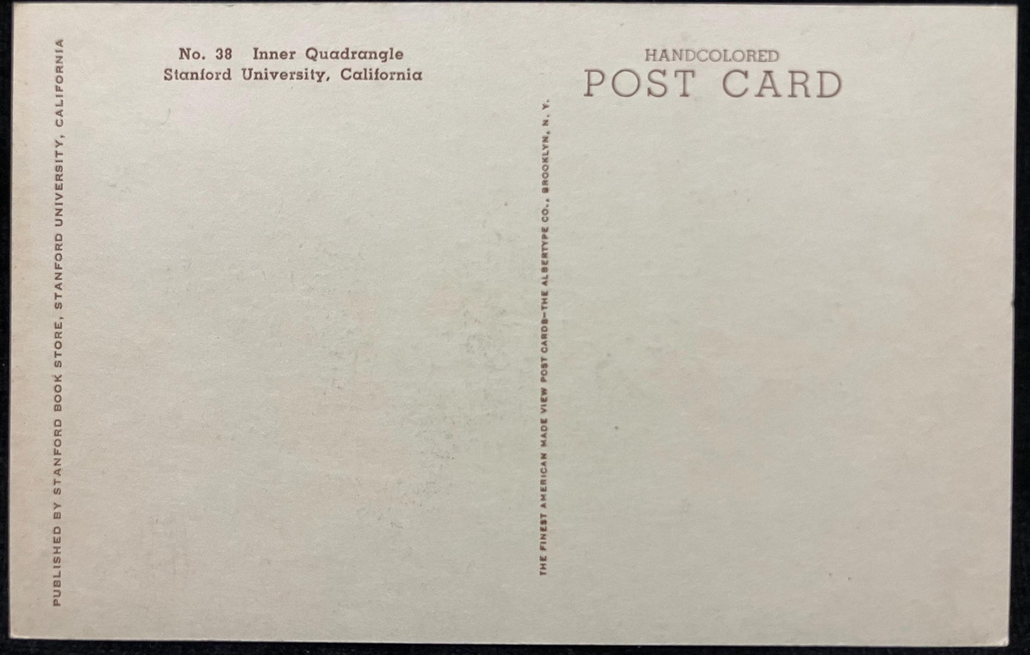 Inner Quadrangle at Stanford University, California - Vintage University Postcard