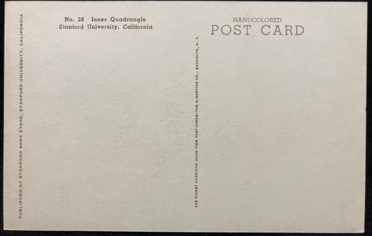 Inner Quadrangle at Stanford University, California - Vintage University Postcard