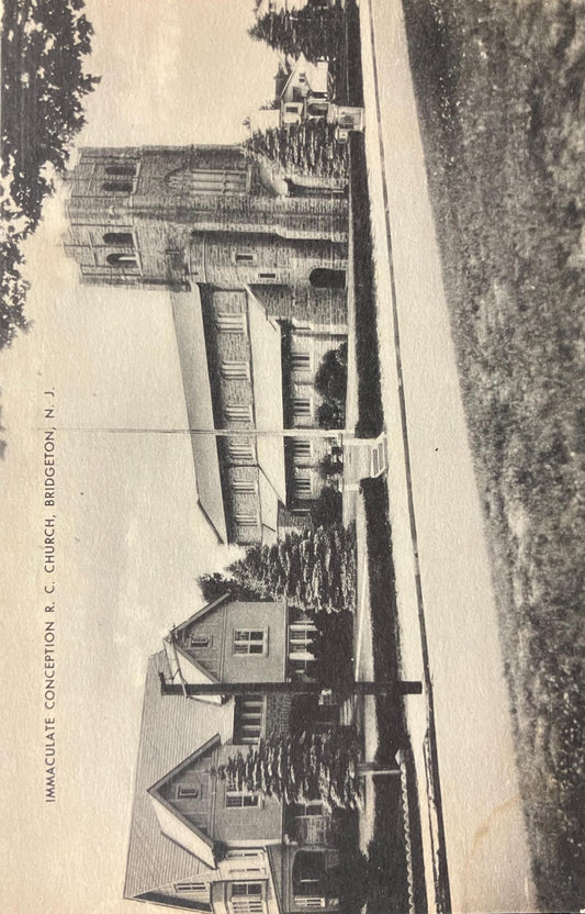 Immaculate Conception R. C. Church, Bridgeton, N. J. - Vintage Church Postcard - Real Photo Printed as Postcard