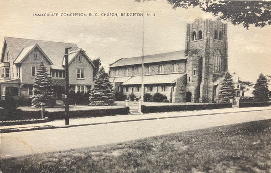 Immaculate Conception R. C. Church, Bridgeton, N. J. - Vintage Church Postcard - Real Photo Printed as Postcard