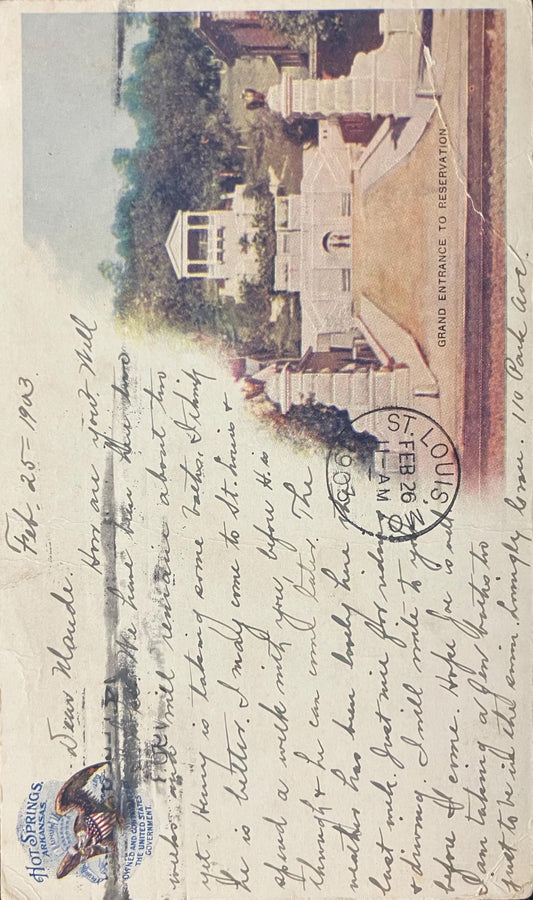 Grand Entrance to Reservation - Vintage Reservation Postcard