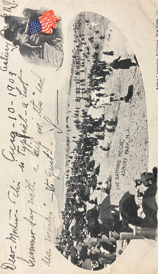 The Bathing Hour Ashbury Park, N. J. - Arthur Livingston, Publisher, New York - 1903 Beach Bathers Postcard
