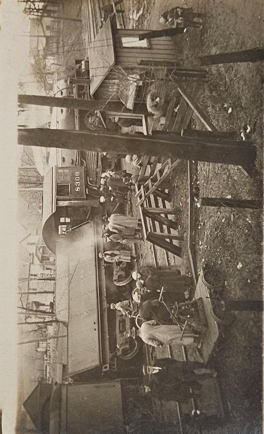 RPPC - Train Wreck with Engine number 8309 - Passengers in Winter Coats - Train Derailment on Winter Day Early 1900s - Maybe Southern RR