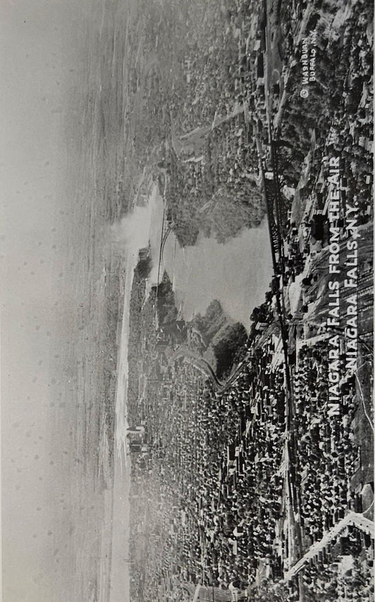 RPPC - 1924 Bird's Eye View Of Niagara Falls - From The Air - Marked "This is a Genuine Grogan Photograph" Produced in New York - Aerial Photo