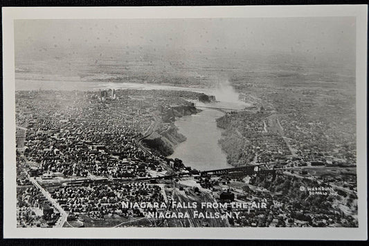 RPPC - 1924 Bird's Eye View Of Niagara Falls - From The Air - Marked "This is a Genuine Grogan Photograph" Produced in New York - Aerial Photo